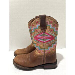 Roper Girls Monterey Aztec Square Toe Cowboy Mid Calf Boots Little Kids size 1